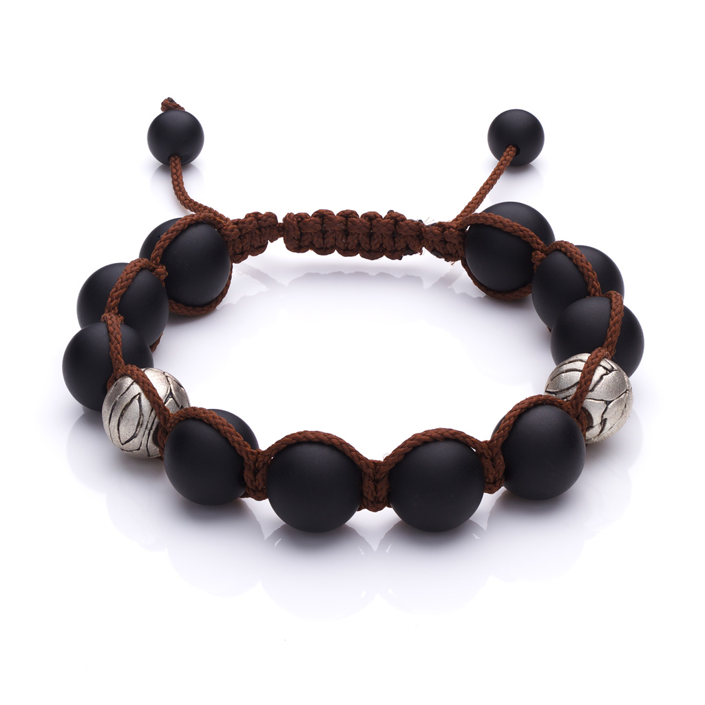 Brown Bracelet With Black Onyx - Esquarders